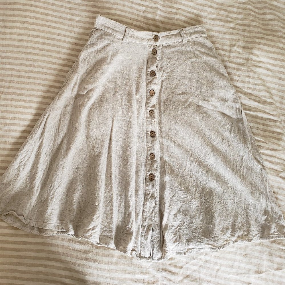 Frank & Oak linen midi skirt